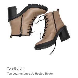 Women's tory burch Tan Lace-Up Ankle Boots